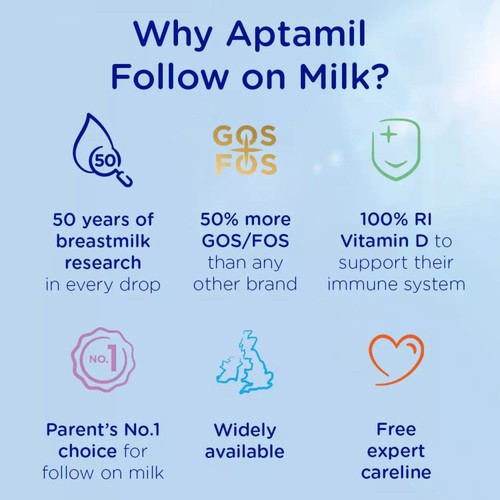Aptamil 2 Follow On Baby Milk Formula Powder 6-12 Months Big Pack thumbnail 3