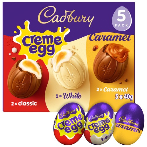 Cadbury Creme Egg, Caramel & White Chocolate Eggs - 5 x 40g thumbnail 2