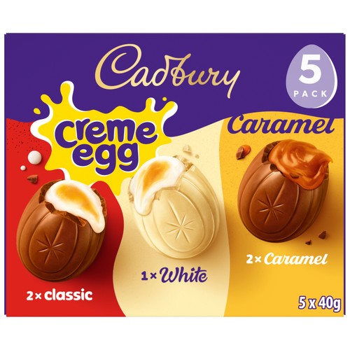 Cadbury Creme Egg, Caramel & White Chocolate Eggs - 5 x 40g thumbnail 4