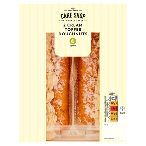 Morrisons 2 Cream Toffee Doughnuts