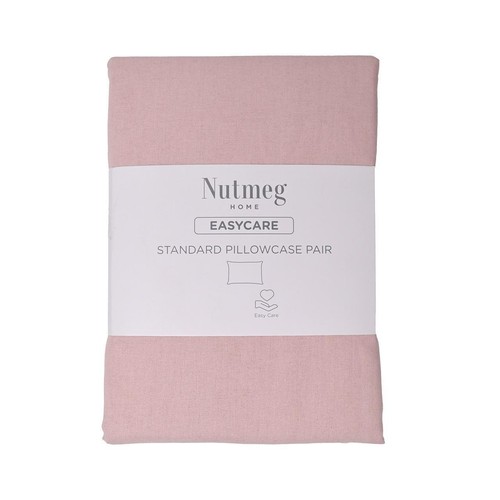 Nutmeg Easycare Pink Standard Pillowcases