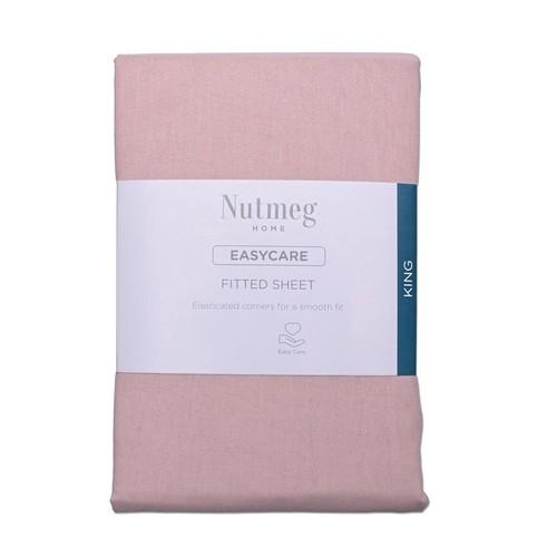 Nutmeg Easycare Pink Fitted Sheet King