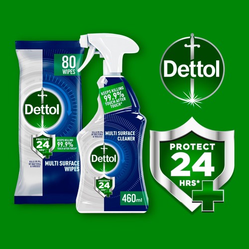 Dettol Protect 24 Hour Antibacterial Wipes Ocean Fresh thumbnail 3