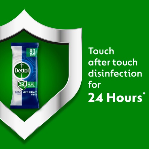 Dettol Protect 24 Hour Antibacterial Wipes Ocean Fresh thumbnail 4