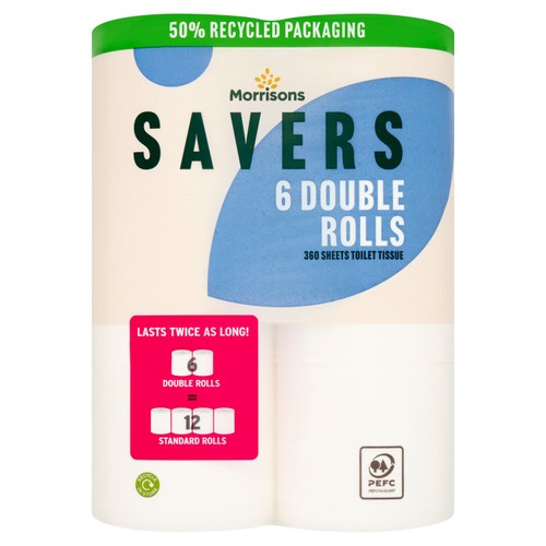 Morrisons Savers Double Toilet Rolls 6 Rolls