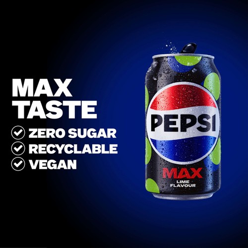 Pepsi Max Lime No Sugar Cola Cans thumbnail 3