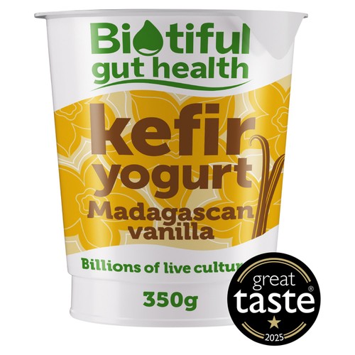 Biotiful Gut Health Kefir Yogurt Madagascan Vanilla 350g