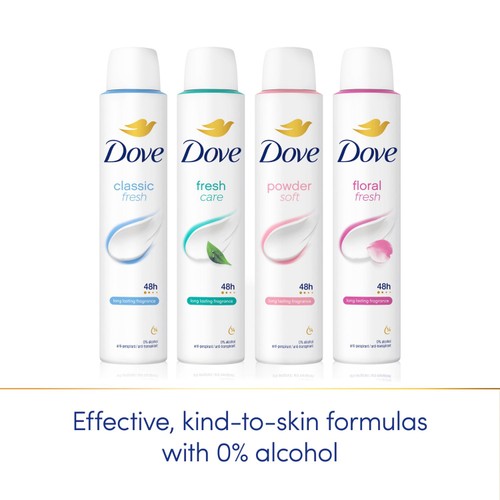 Dove Women Antiperspirant Deodorant Classic Aerosol 200ml thumbnail 5