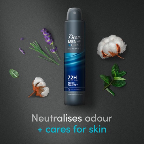 Dove Men + Care Advanced Antiperspirant Deodorant Clean Comfort 200ml thumbnail 3