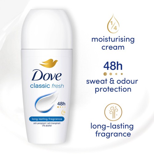Dove Women Antiperspirant Deodorant Roll on Classic 50ml thumbnail 2