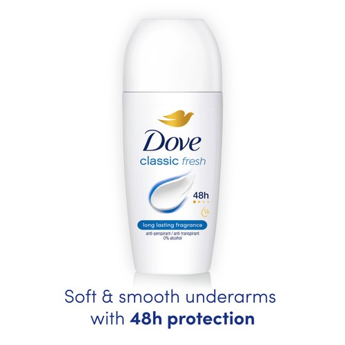 Dove Women Antiperspirant Deodorant Roll on Classic 50ml thumbnail 5