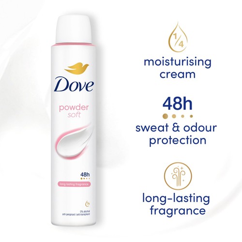 Dove Women Antiperspirant Deodorant Powder Aerosol 200ml thumbnail 2