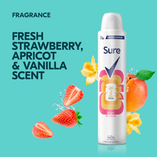 Sure Women Antiperspirant Deodorant Bright Bouquet Aerosol 200ml thumbnail 3