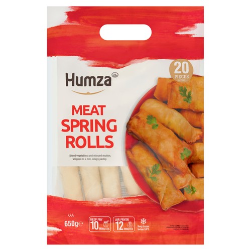Humza 20 Piece Frozen Meat Spring Rolls 650g thumbnail 2