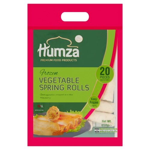 Humza 20 Piece Frozen Vegetable Spring Rolls 650g