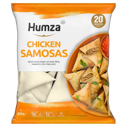 Humza 20 Piece Frozen Chicken Samosas 650g