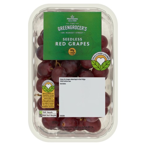 Morrisons Seedless Red Grapes Punnet 400g