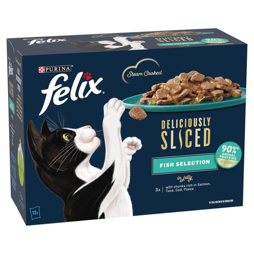 Felix Deliciously Sliced Fish Selection In Jelly Wet Cat Food thumbnail 2