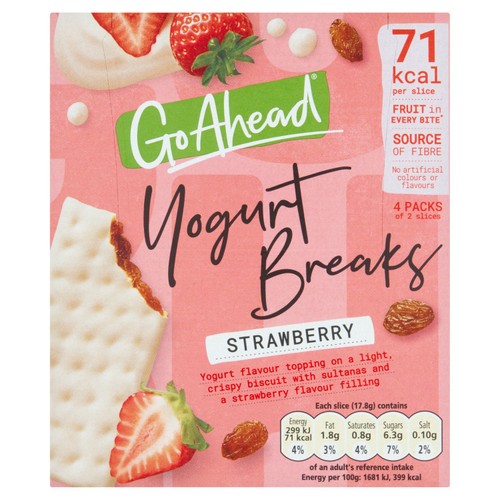 Go Ahead Strawberry Fruit Yogurt Breaks Snack Bars 4 Pack Multipack 