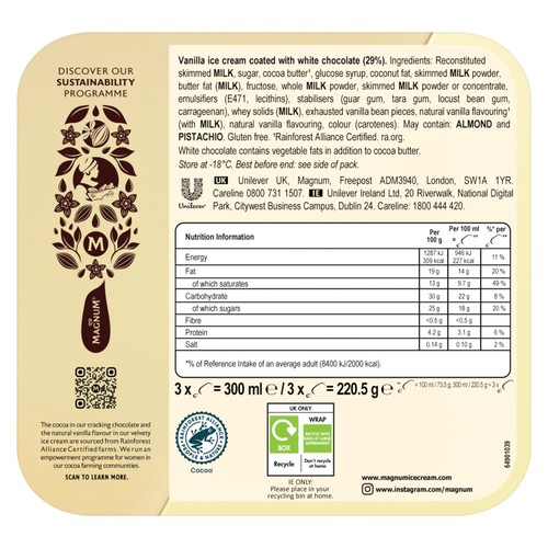 Magnum White Chocolate Ice Cream Sticks 3 x 100ml thumbnail 4