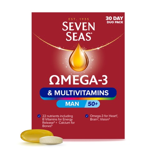 Seven Seas Omega-3 & Multivitamins Man 50+ Supplements, 30-Day Pack