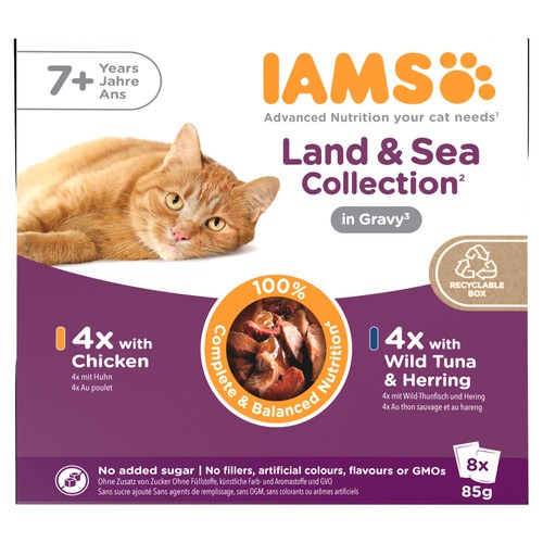 Iams Delights Senior 7+ Cat Land & Sea Collection Pouches In Jelly thumbnail 2