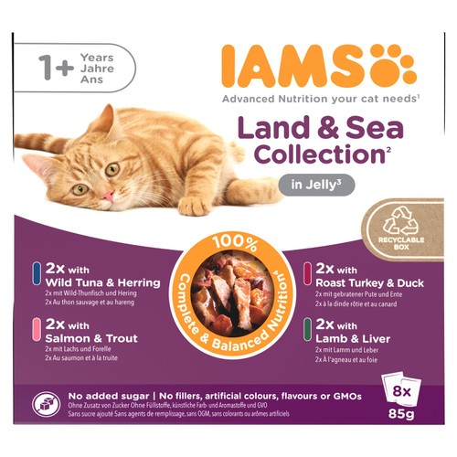 Iams Delights Adult 1+ Cat Land & Sea Collection In Jelly thumbnail 2