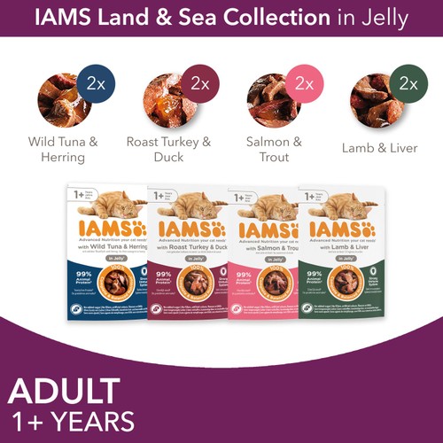 Iams Delights Adult 1+ Cat Land & Sea Collection In Jelly thumbnail 4