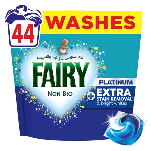 Fairy Non Bio Platinum + Stain Removal For Sensitive Skin Capsules 44 Pack thumbnail 2