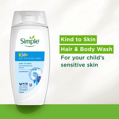 Simple Kids Hair & Body Wash  225ml thumbnail 2