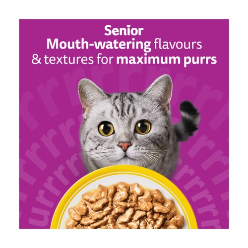 Whiskas Senior 7+ Poultry Feasts Wet Cat Food Pouches in Gravy 12 x 85g thumbnail 3