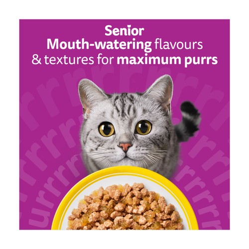 Whiskas Senior 11+ Poultry Feasts Wet Cat Food Pouches in Jelly 12 x 85g thumbnail 5