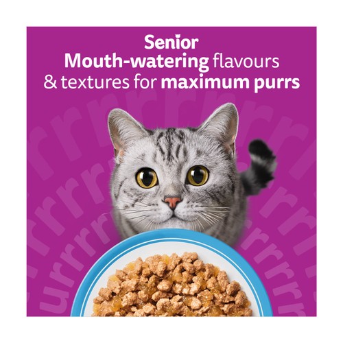 Whiskas Senior 11+ Fish Favourites Wet Cat Food Pouches in Jelly 12 x 85g thumbnail 3