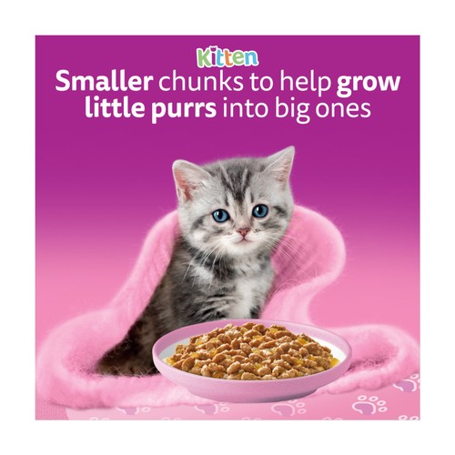 Whiskas Kitten Fish Favourites Wet Cat Food Pouches in Jelly thumbnail 3
