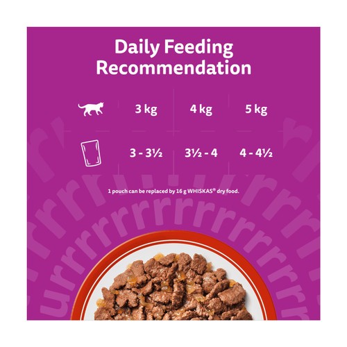 Whiskas 1+ Meaty Meals Adult Wet Cat Food Pouches in Jelly thumbnail 4
