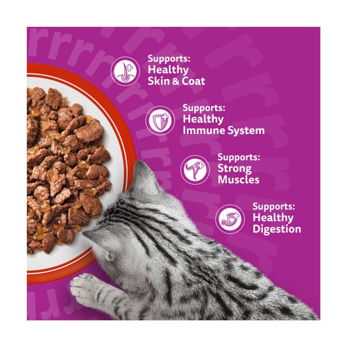 Whiskas 1+ Meaty Meals Adult Wet Cat Food Pouches in Jelly thumbnail 5