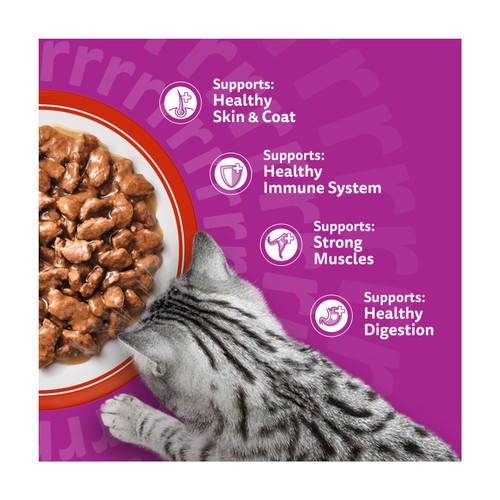 Whiskas 1+ Meaty Meals Adult Wet Cat Food Pouches in Gravy  thumbnail 3