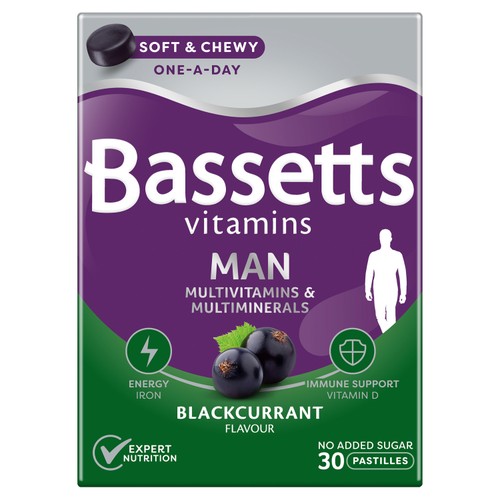 Bassetts Vitamins Man Blackcurrant Multivitamins & Minerals 30s thumbnail 2
