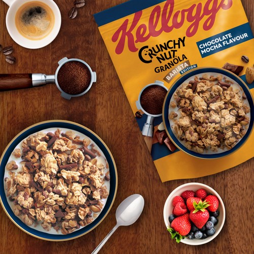 Kellogg's Crunchy Nut Barista Chocolate Breakfast Granola 350g thumbnail 3