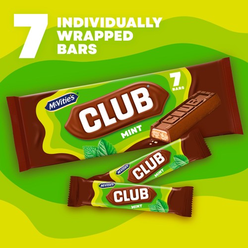 McVitie's Club Mint Biscuit Bar   7 Pack thumbnail 2