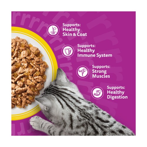 Whiskas 1+ Poultry Feasts Adult Wet Cat Food Pouches in Jelly thumbnail 3