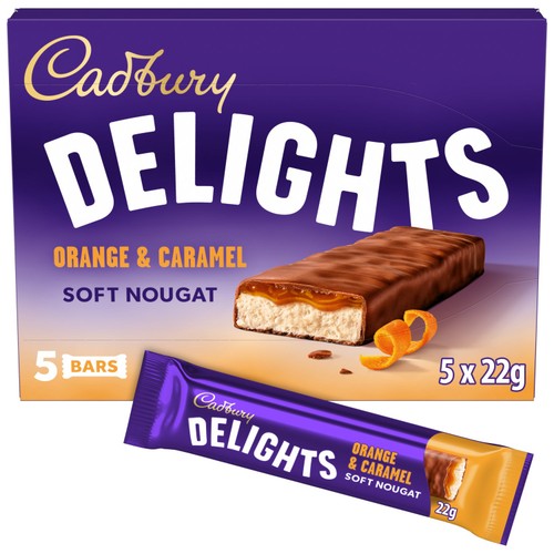Cadbury Delights Chocolate Orange & Caramel 5 Pack Multipack