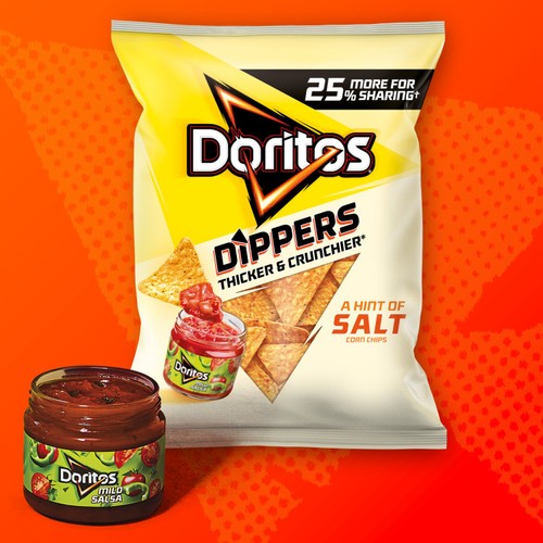 Doritos Dippers A Hint Of Salt Sharing Tortilla Chips Crisps  thumbnail 2
