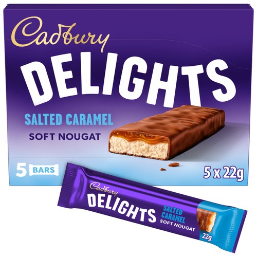 Cadbury Delights Salted Caramel Chocolate Nougat Bar 5 Pack