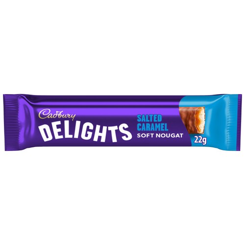 Cadbury Delights Salted Caramel Chocolate Nougat Bar 5 Pack thumbnail 2