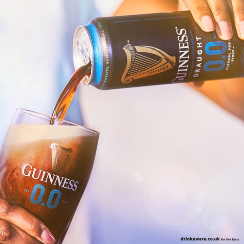Guinness Draught Alcohol Free Stout Beer 0.0% vol Cans thumbnail 4