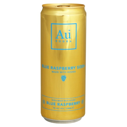Au Vodka Blue Raspberry Soda 330ml