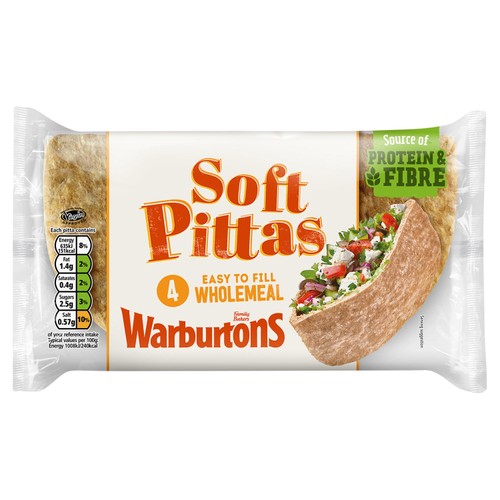 Warburtons Wholemeal Soft Pittas thumbnail 2