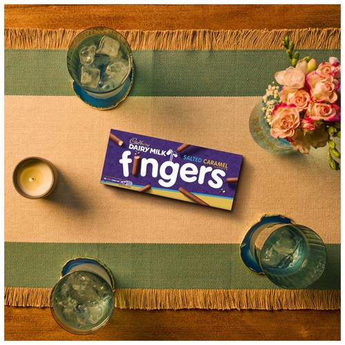 Cadbury Dairy Milk Fingers Salted Caramel Flavour Biscuits thumbnail 3