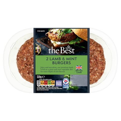 Morrisons British The Best Lamb & Mint Burgers 2 Pack thumbnail 2